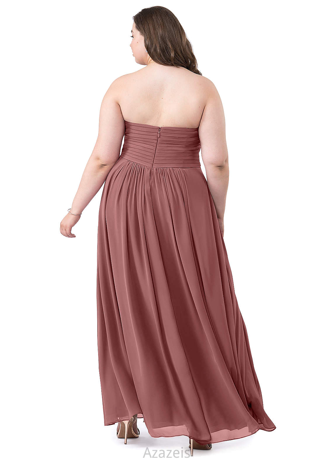 Elena Natural Waist Floor Length Spaghetti Staps A-Line/Princess Sleeveless Bridesmaid Dresses