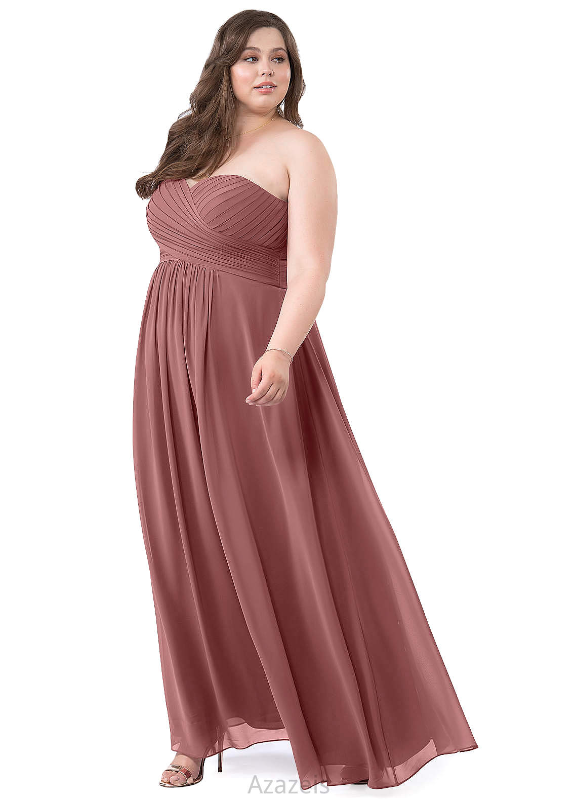 Elena Natural Waist Floor Length Spaghetti Staps A-Line/Princess Sleeveless Bridesmaid Dresses