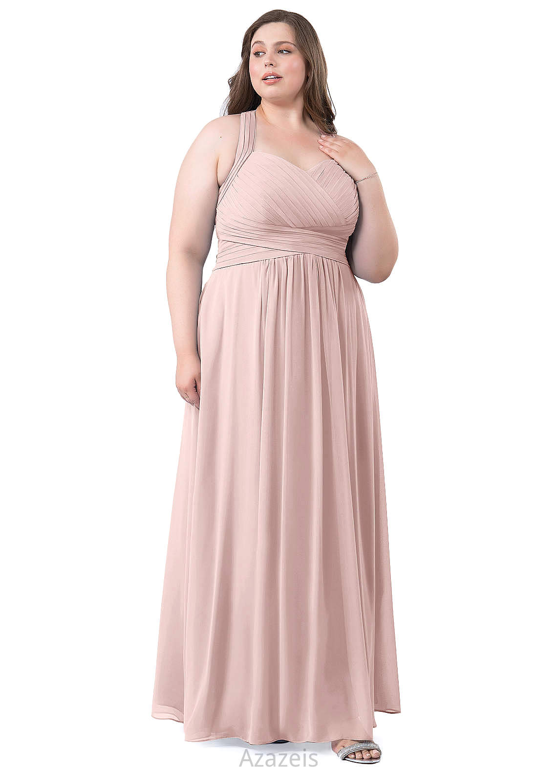 Yaritza Floor Length V-Neck Sleeveless A-Line/Princess Natural Waist Bridesmaid Dresses