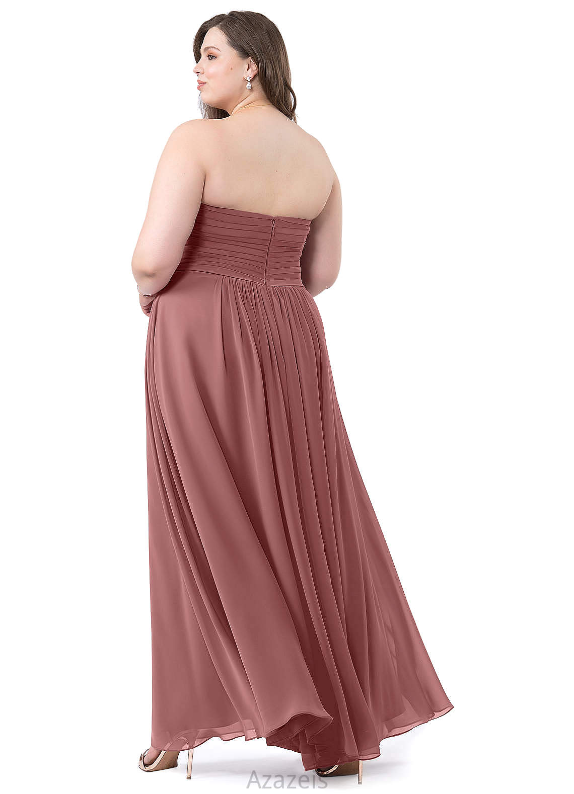 Elena Natural Waist Floor Length Spaghetti Staps A-Line/Princess Sleeveless Bridesmaid Dresses