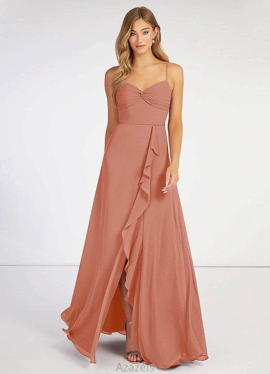 Allie Natural Waist A-Line/Princess Sleeveless Floor Length Bridesmaid Dresses