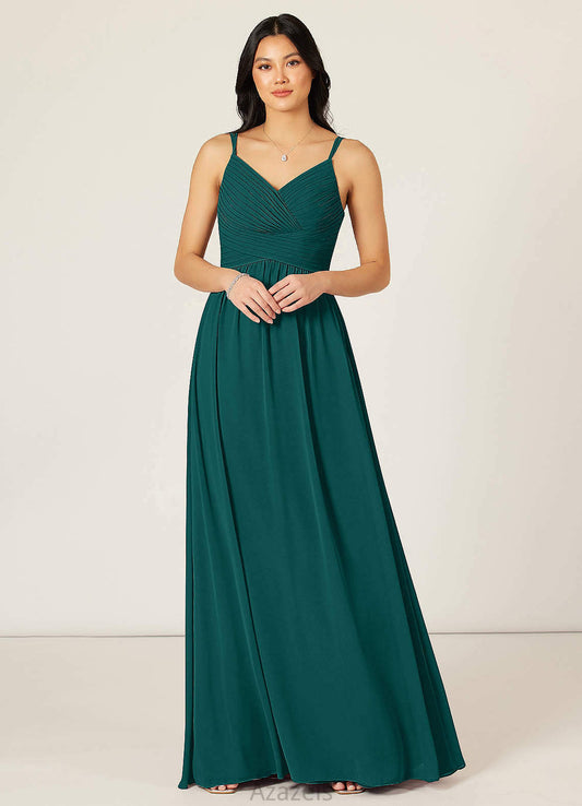 Lydia Floor Length Sleeveless A-Line/Princess Natural Waist V-Neck Bridesmaid Dresses