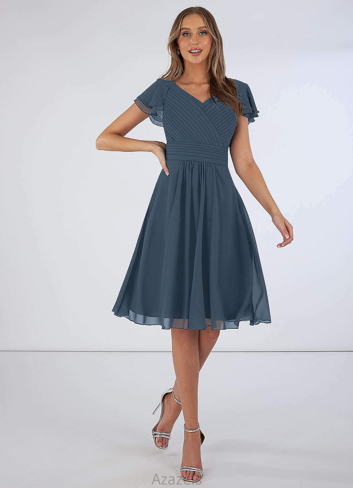 Lorelai V-Neck Floor Length Trumpet/Mermaid Natural Waist Sleeveless Bridesmaid Dresses