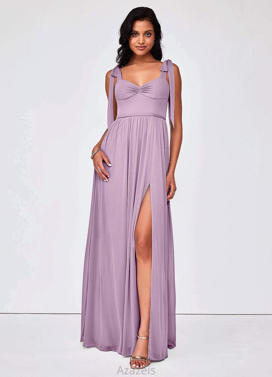 Sue Sleeveless Natural Waist V-Neck A-Line/Princess Floor Length Bridesmaid Dresses