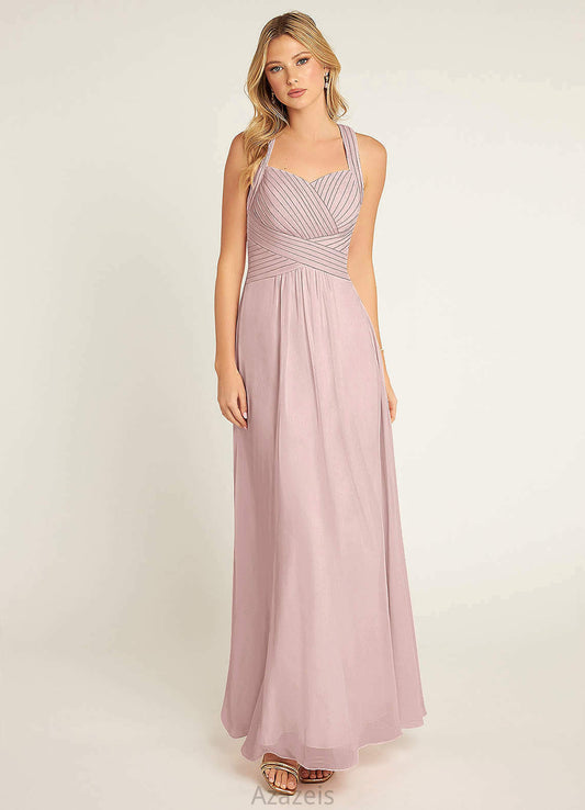 Yaritza Floor Length V-Neck Sleeveless A-Line/Princess Natural Waist Bridesmaid Dresses