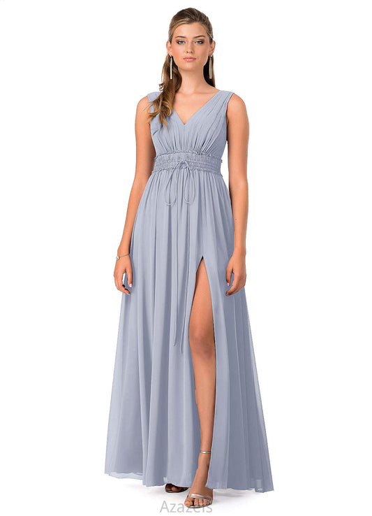 Nyla Sleeveless One Shoulder Natural Waist A-Line/Princess Floor Length Bridesmaid Dresses