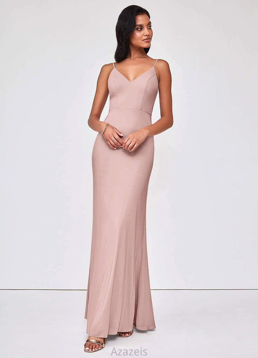 Payton Sleeveless Natural Waist V-Neck A-Line/Princess Floor Length Bridesmaid Dresses