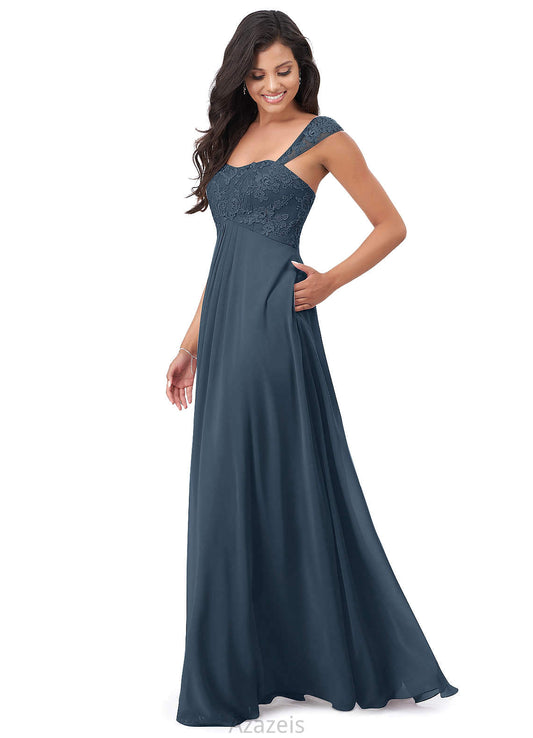Toni Spaghetti Staps Floor Length A-Line/Princess Natural Waist Sleeveless Bridesmaid Dresses