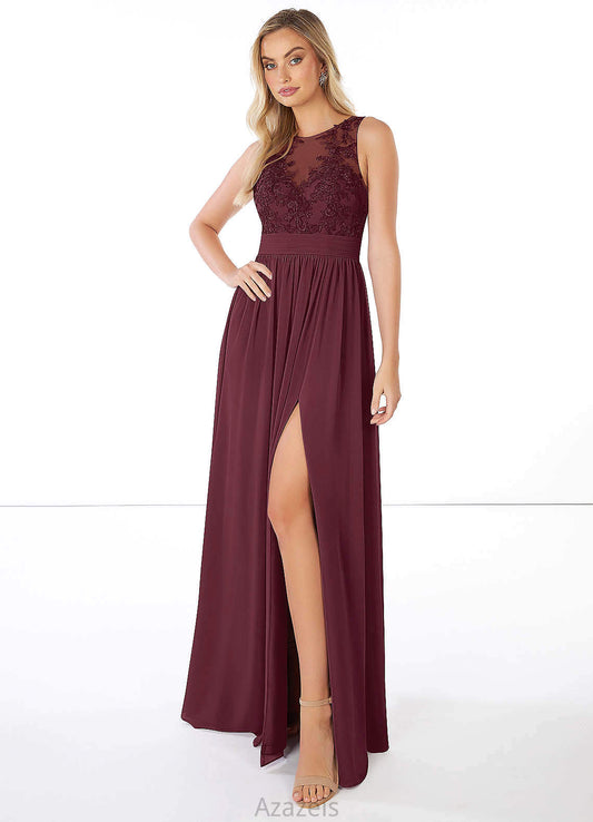 Cornelia Spaghetti Staps Natural Waist Floor Length Sleeveless Bridesmaid Dresses