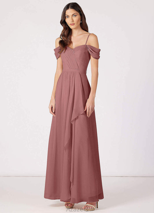 Siena Floor Length Sleeveless Natural Waist Spaghetti Staps A-Line/Princess Bridesmaid Dresses