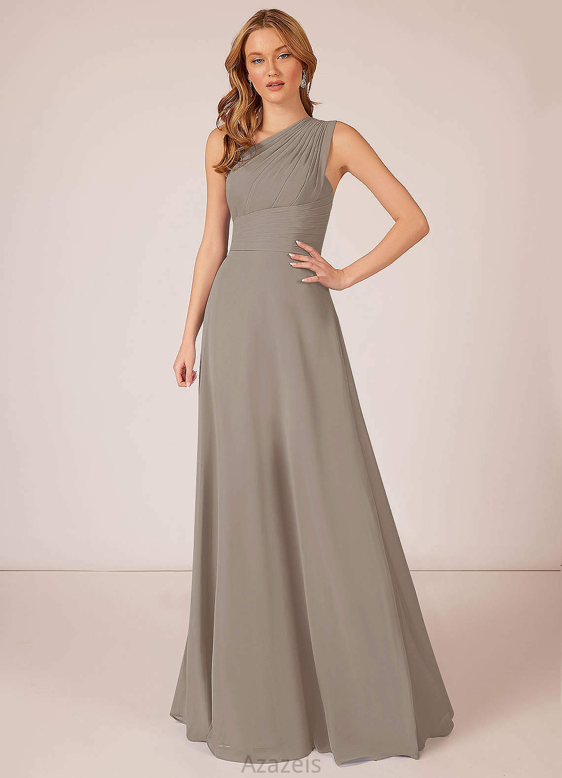Sienna Natural Waist Sleeveless A-Line/Princess Floor Length V-Neck Bridesmaid Dresses