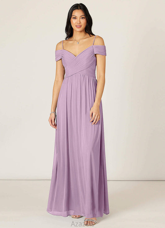 Lizeth Natural Waist V-Neck Sleeveless A-Line/Princess Floor Length Bridesmaid Dresses