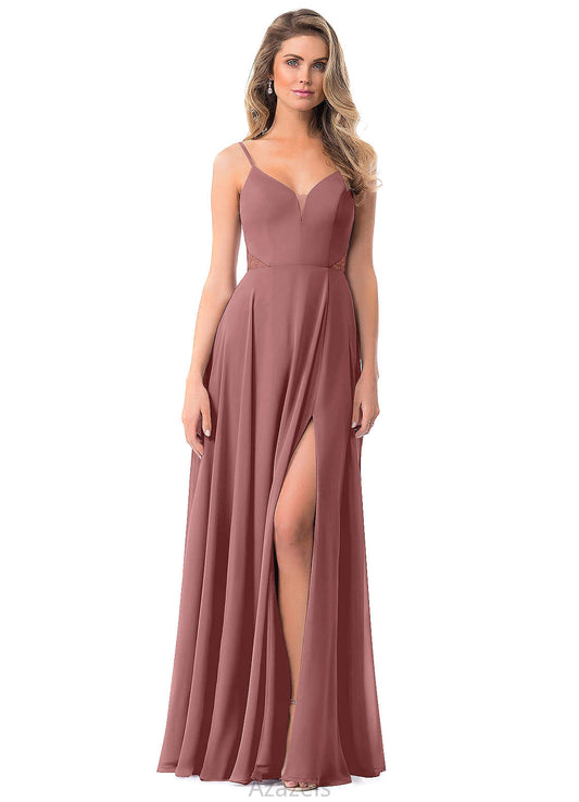 Ann Sleeveless Trumpet/Mermaid Natural Waist Floor Length Spaghetti Staps Bridesmaid Dresses