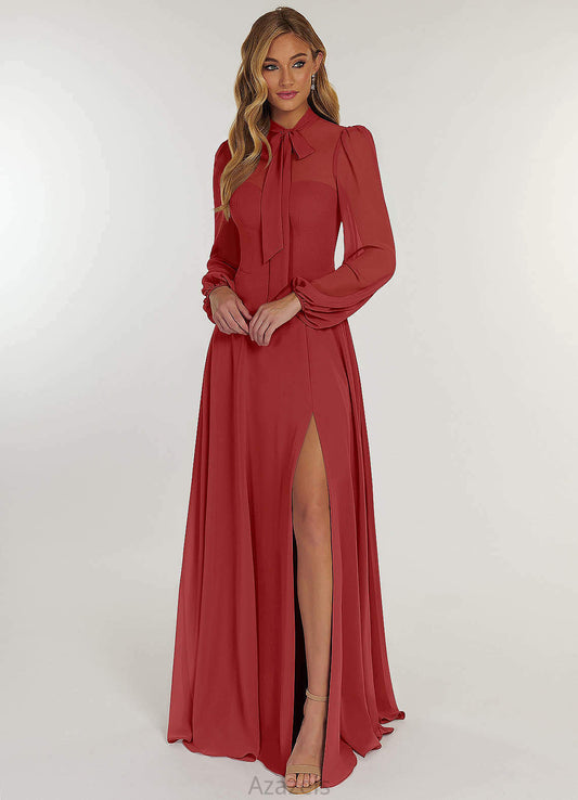 Maci A-Line/Princess Floor Length Sleeveless Natural Waist V-Neck Bridesmaid Dresses