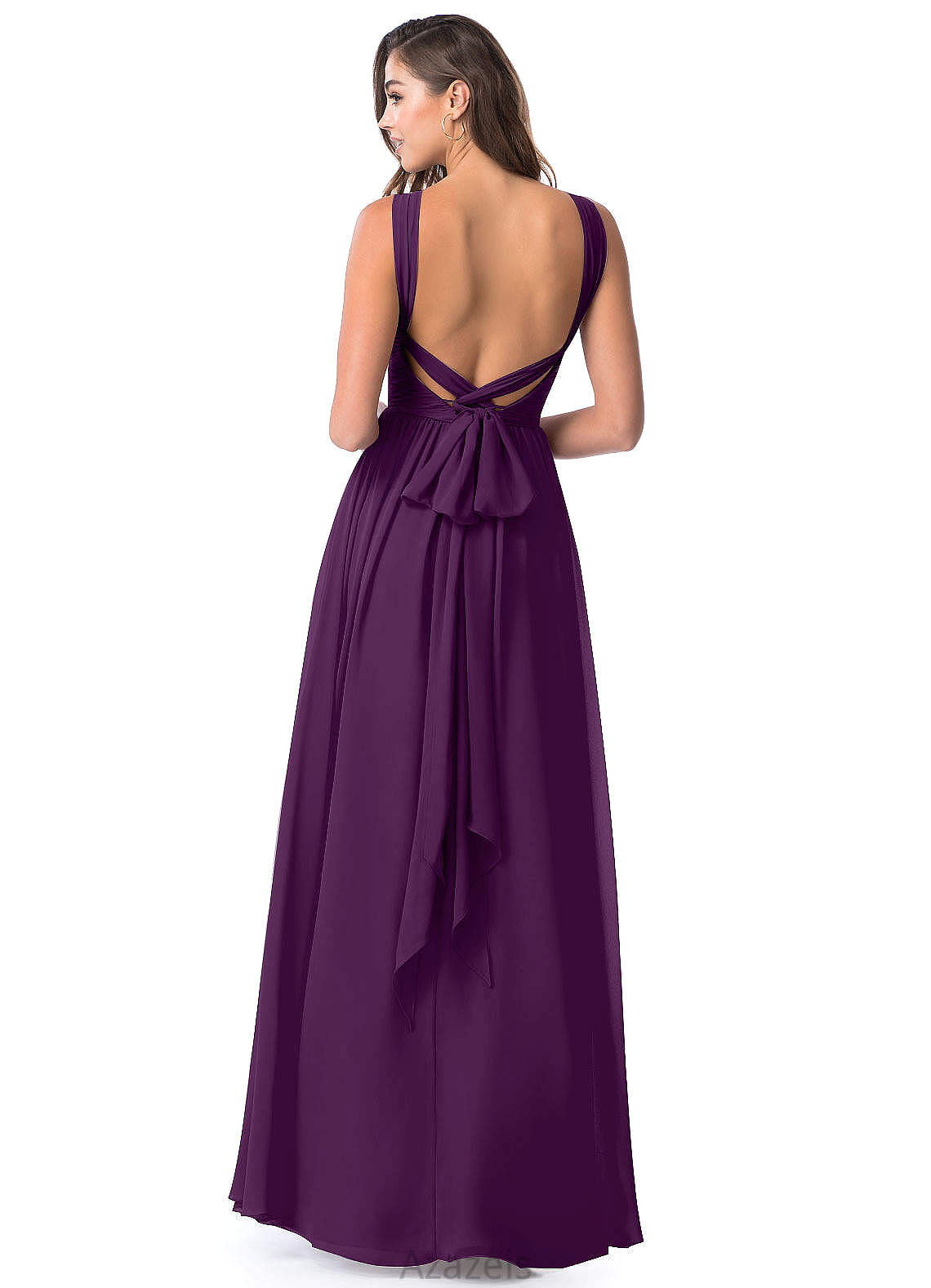 Ciara Natural Waist A-Line/Princess Sleeveless Floor Length Scoop Bridesmaid Dresses