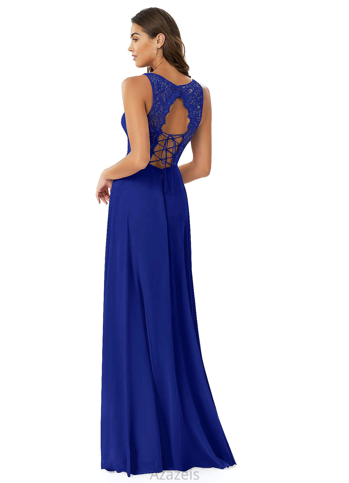 Gabriella V-Neck Natural Waist A-Line/Princess Sleeveless Floor Length Bridesmaid Dresses