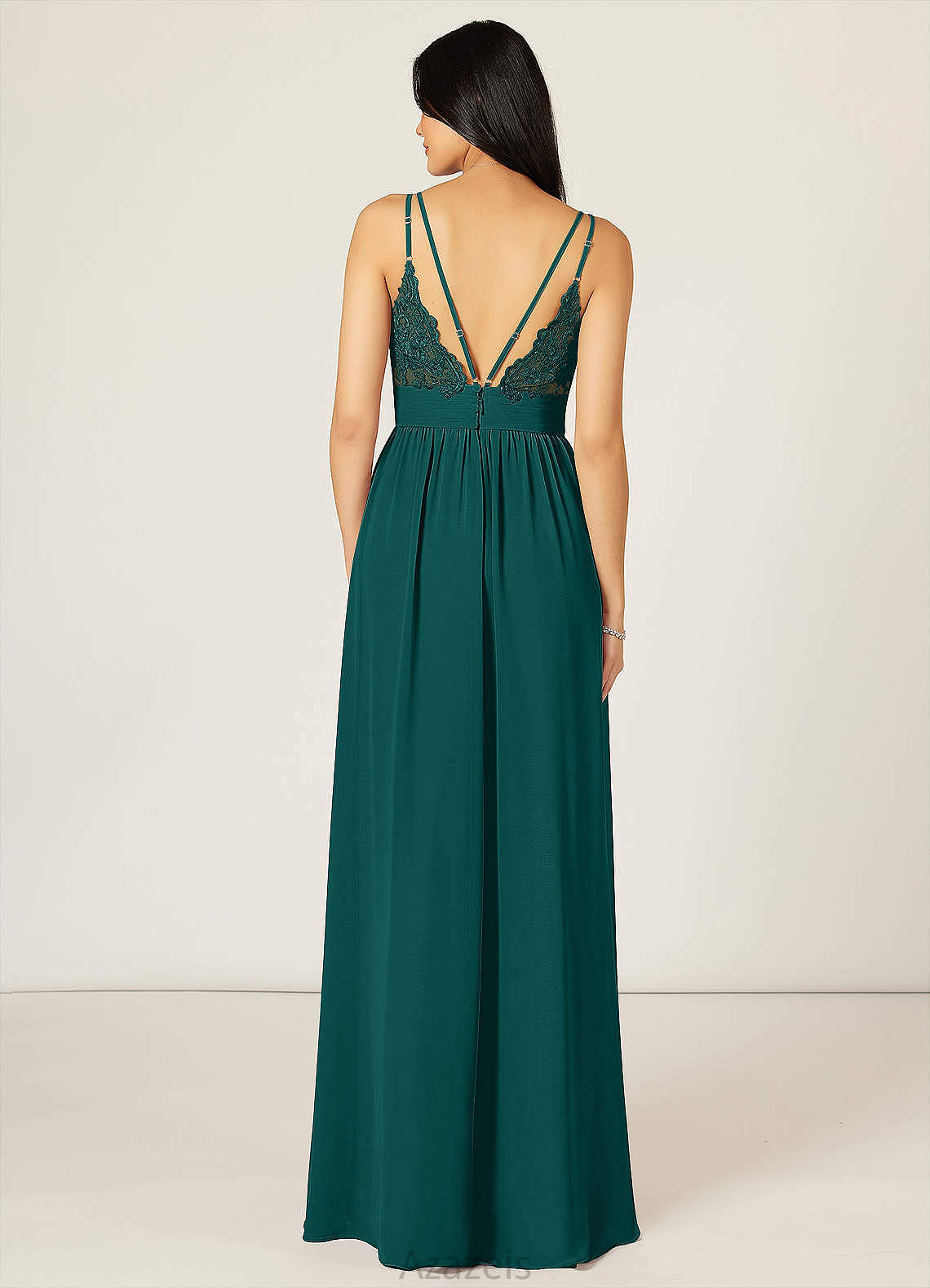 Lydia Floor Length Sleeveless A-Line/Princess Natural Waist V-Neck Bridesmaid Dresses
