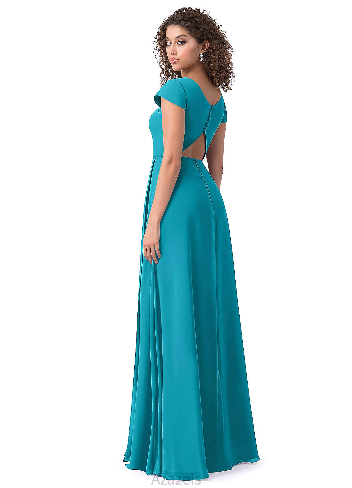 Lilly A-Line/Princess Natural Waist Floor Length Sleeveless V-Neck Bridesmaid Dresses