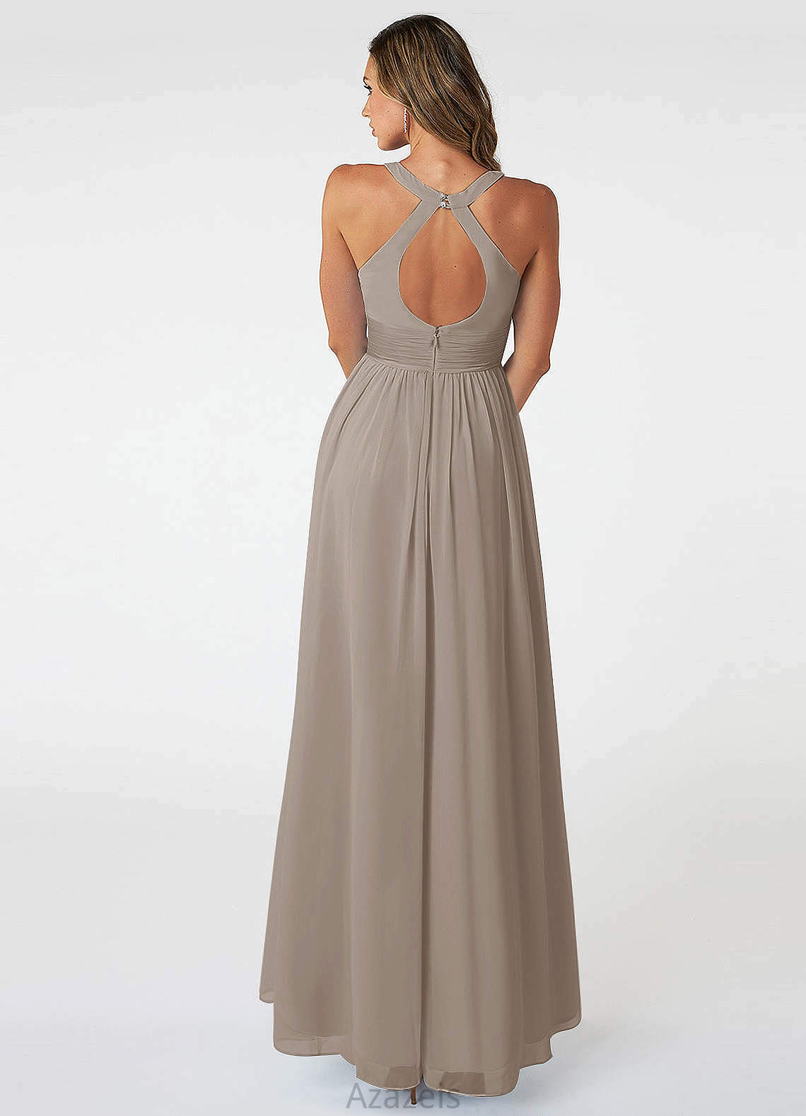 Emma V-Neck A-Line/Princess Natural Waist Floor Length Bridesmaid Dresses