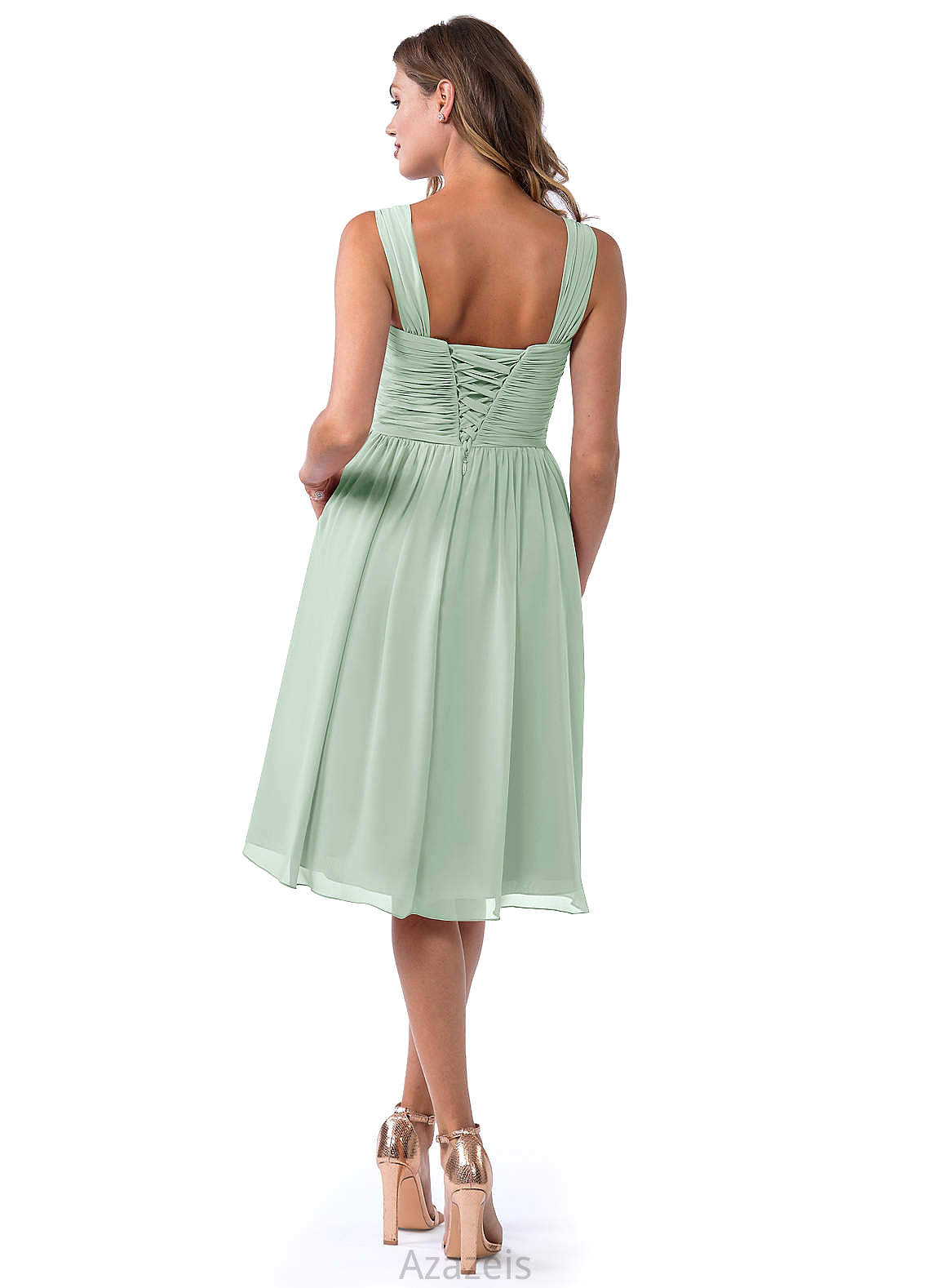 Aliana Sleeveless A-Line/Princess Natural Waist V-Neck Floor Length Bridesmaid Dresses