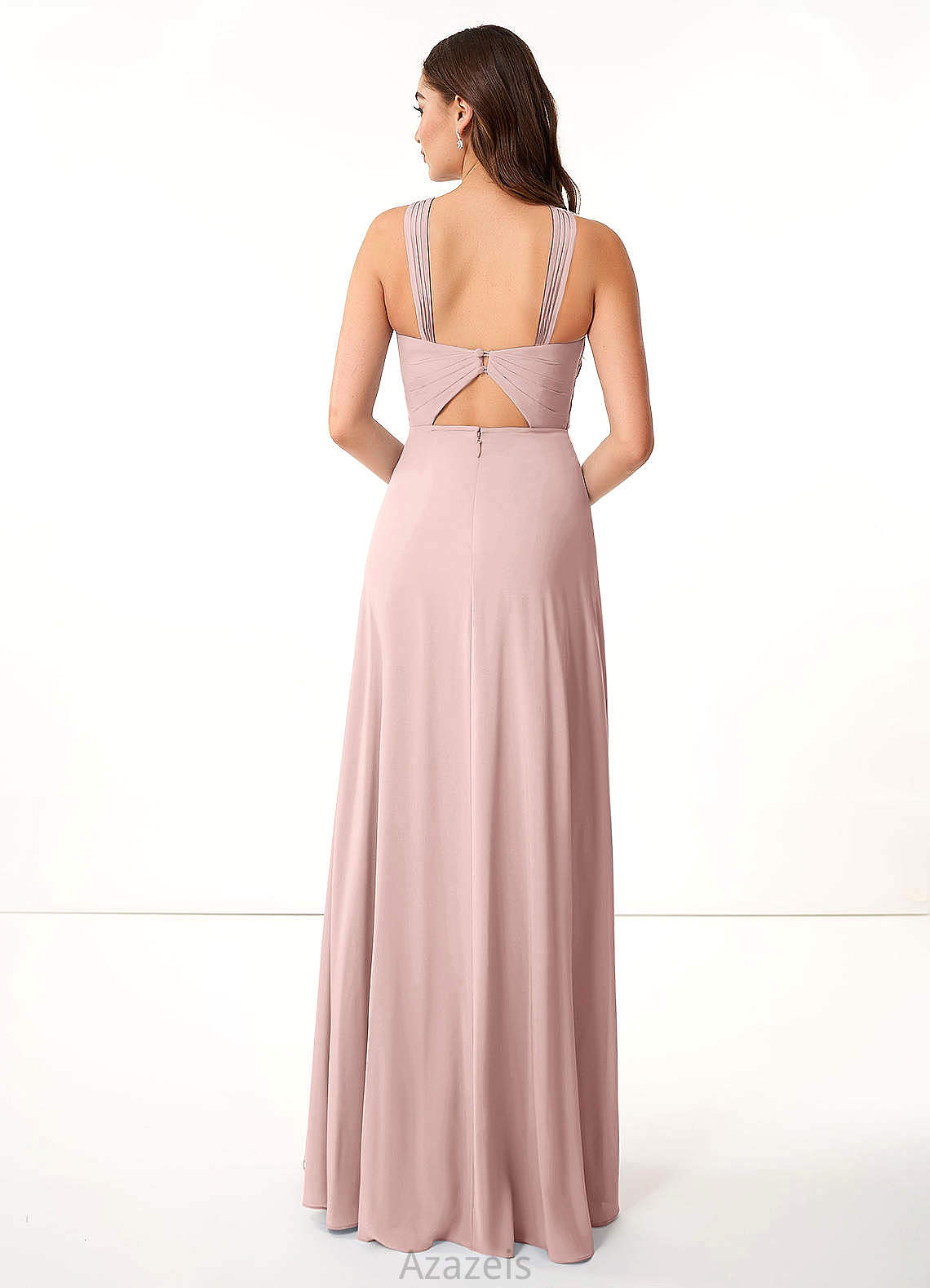 Grace Natural Waist Floor Length Sleeveless Spaghetti Staps A-Line/Princess Bridesmaid Dresses
