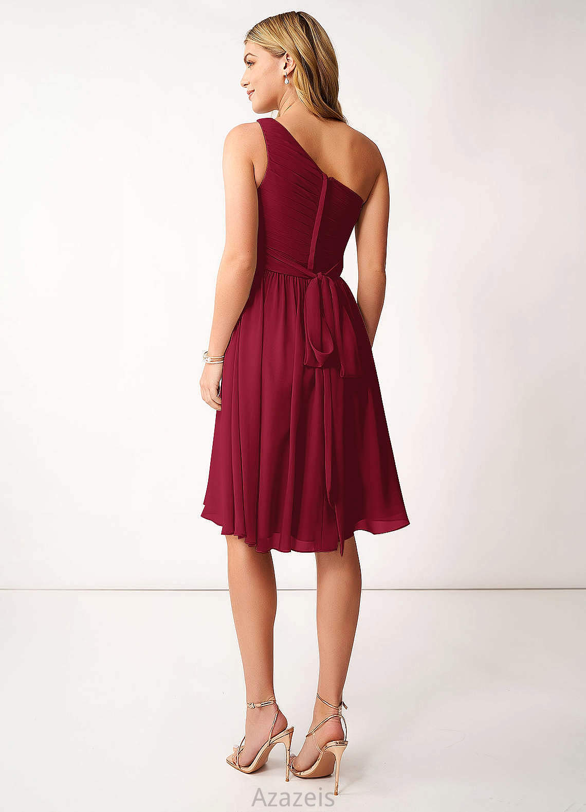 Iris A-Line/Princess Spaghetti Staps Natural Waist Sleeveless Floor Length Bridesmaid Dresses