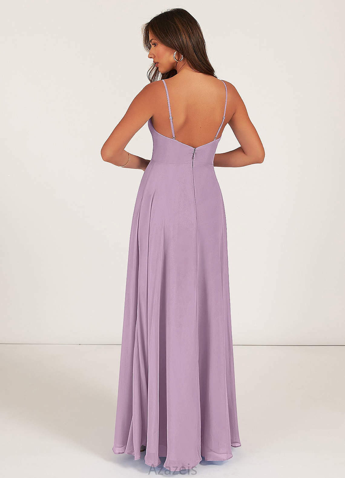 Celia Natural Waist Floor Length Sleeveless A-Line/Princess Spaghetti Staps Bridesmaid Dresses