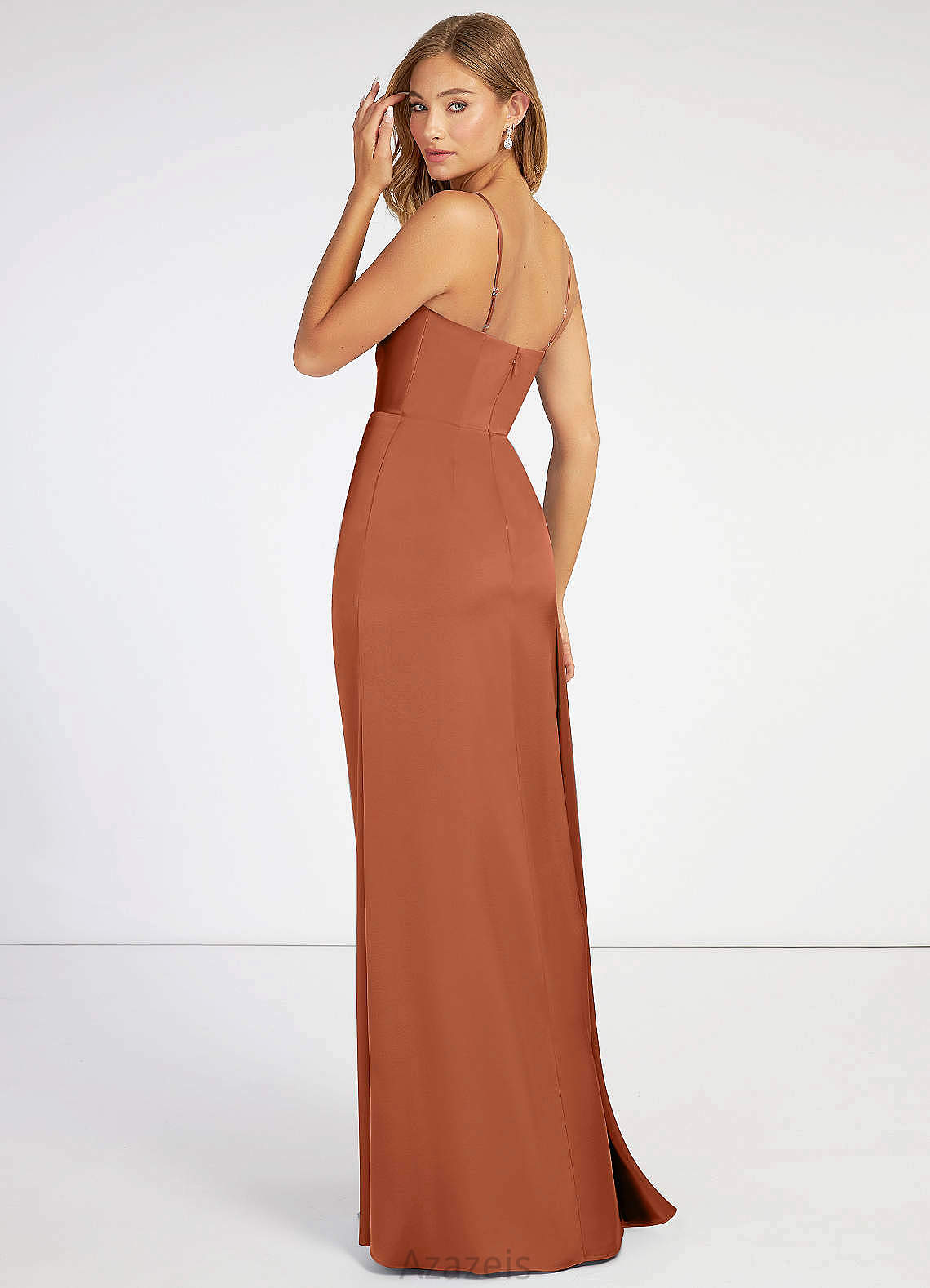 Melina A-Line/Princess Sleeveless Off The Shoulder Floor Length Natural Waist Bridesmaid Dresses