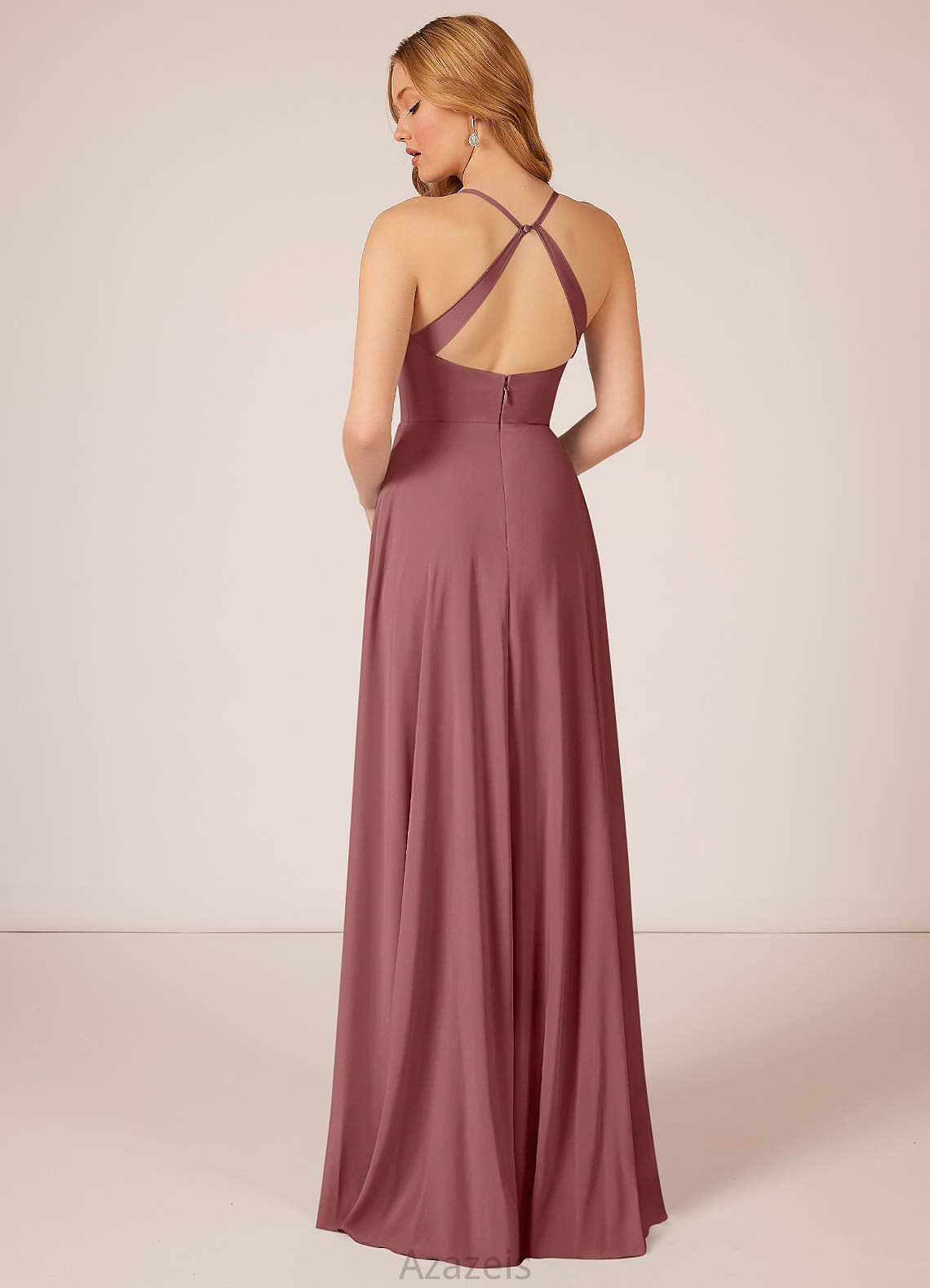Sienna Sleeveless A-Line/Princess Floor Length Straps Natural Waist Bridesmaid Dresses