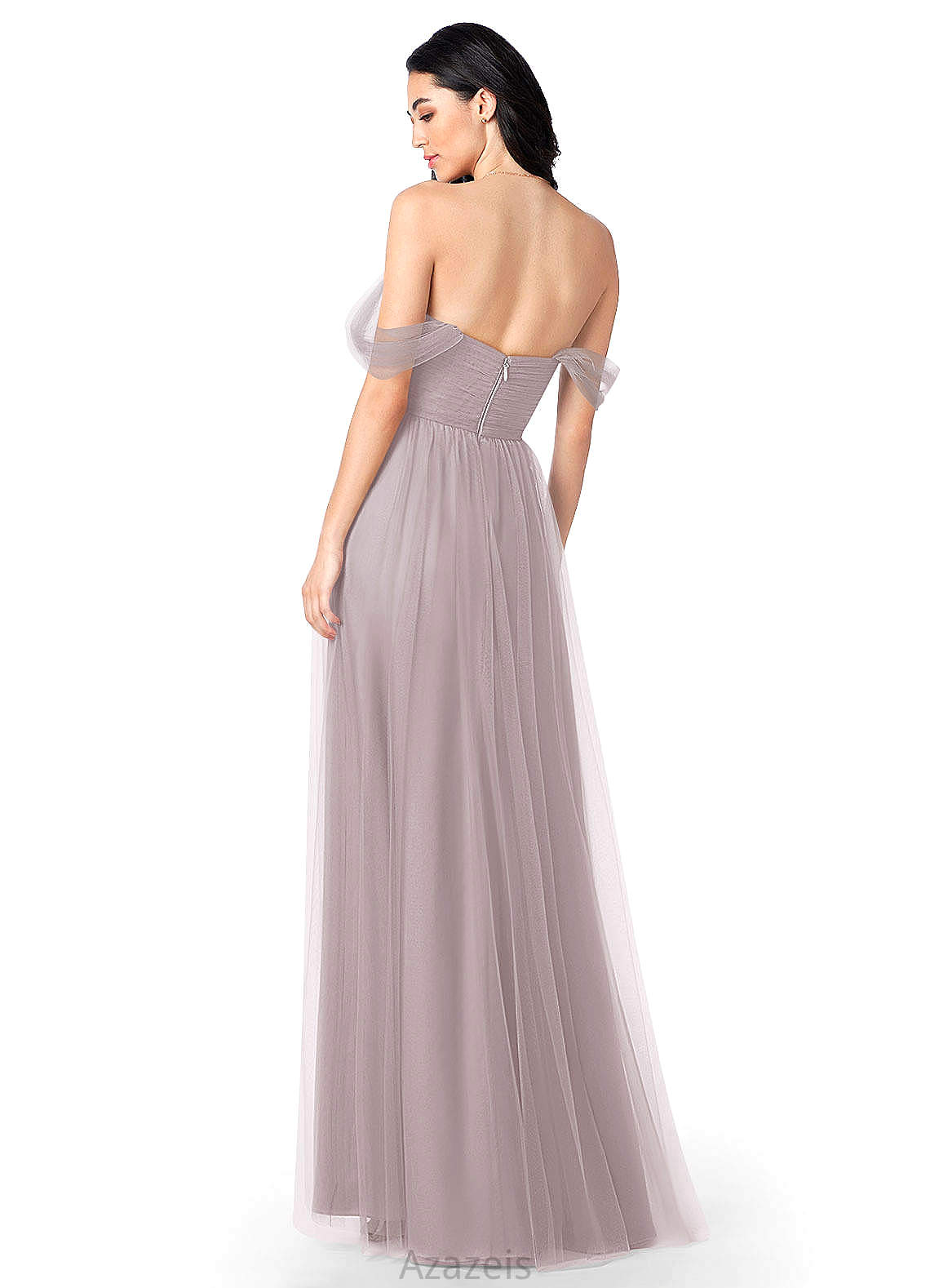 Ali Floor Length Sleeveless Spaghetti Staps Natural Waist A-Line/Princess Bridesmaid Dresses