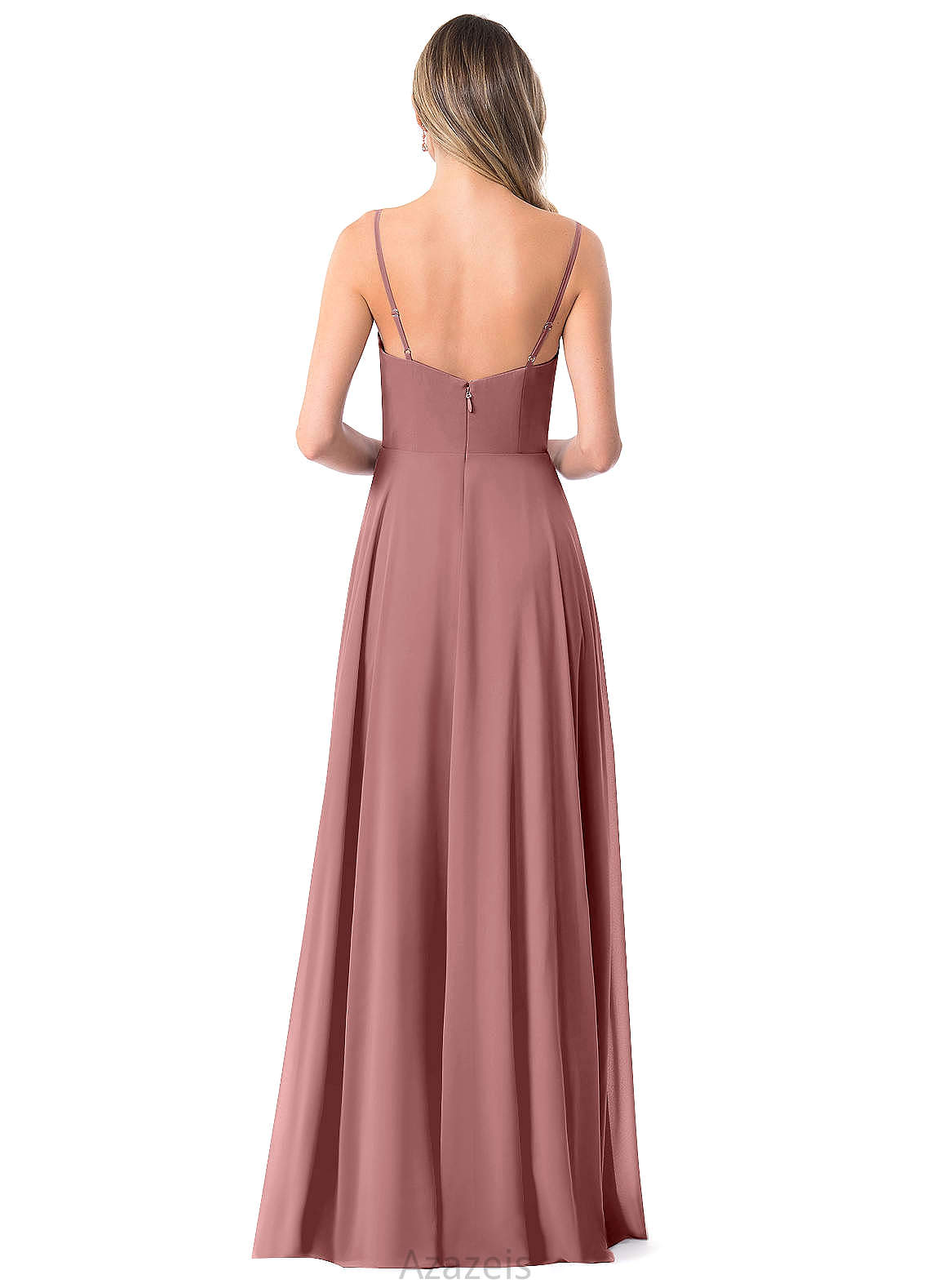 Ann Sleeveless Trumpet/Mermaid Natural Waist Floor Length Spaghetti Staps Bridesmaid Dresses