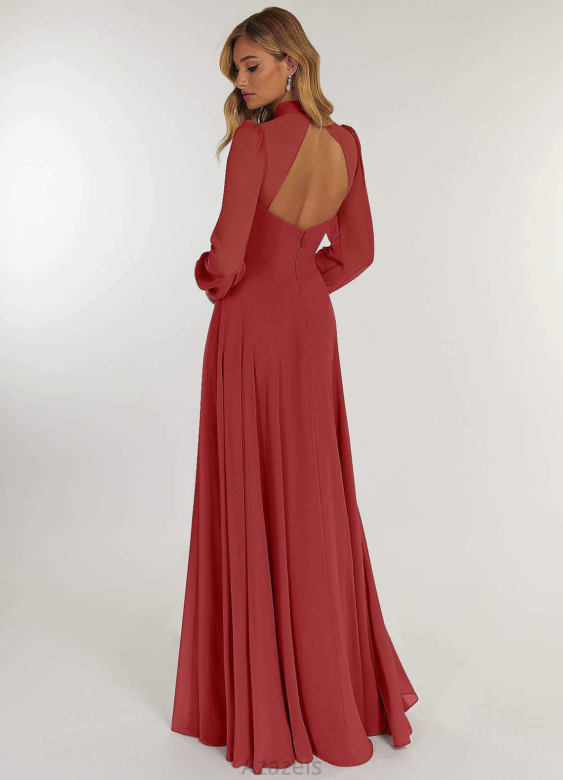 Maci A-Line/Princess Floor Length Sleeveless Natural Waist V-Neck Bridesmaid Dresses