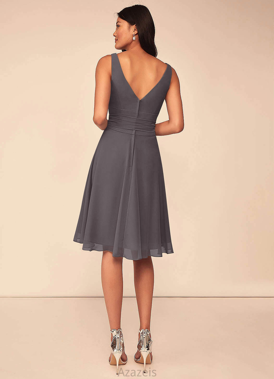 Mariela Floor Length Short Sleeves Empire Waist A-Line/Princess Bridesmaid Dresses