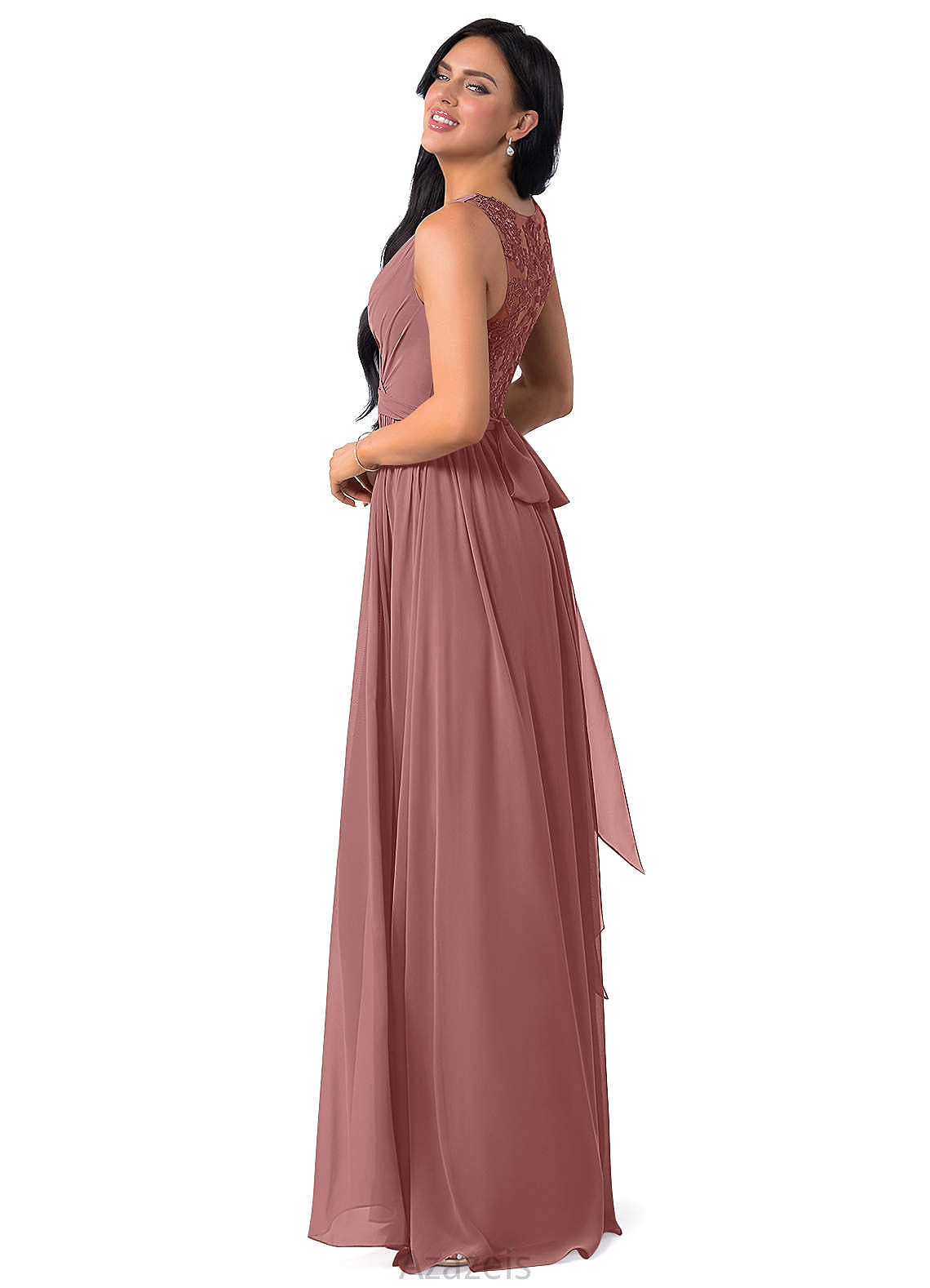 London Floor Length V-Neck Natural Waist A-Line/Princess Sleeveless Bridesmaid Dresses