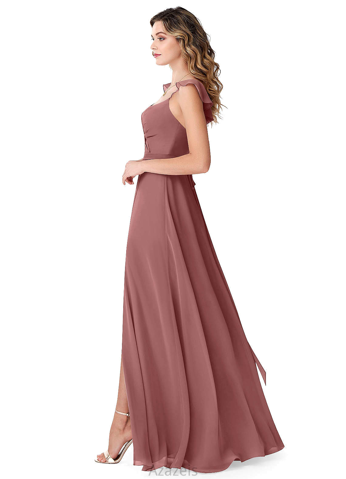 Ashlyn Floor Length Natural Waist A-Line/Princess Sleeveless V-Neck Bridesmaid Dresses