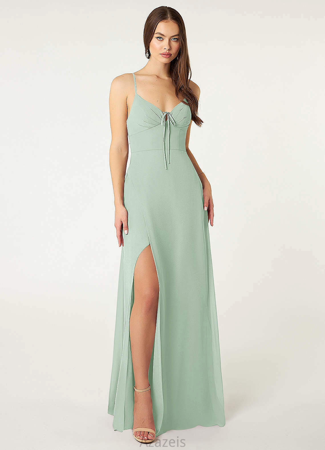 Scarlet Floor Length Sweetheart Natural Waist A-Line/Princess Sleeveless Bridesmaid Dresses