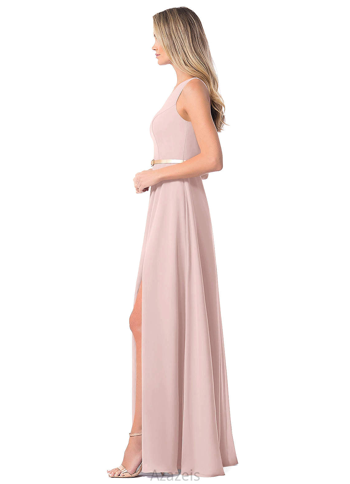 Helena Knee Length V-Neck Natural Waist A-Line/Princess Bridesmaid Dresses