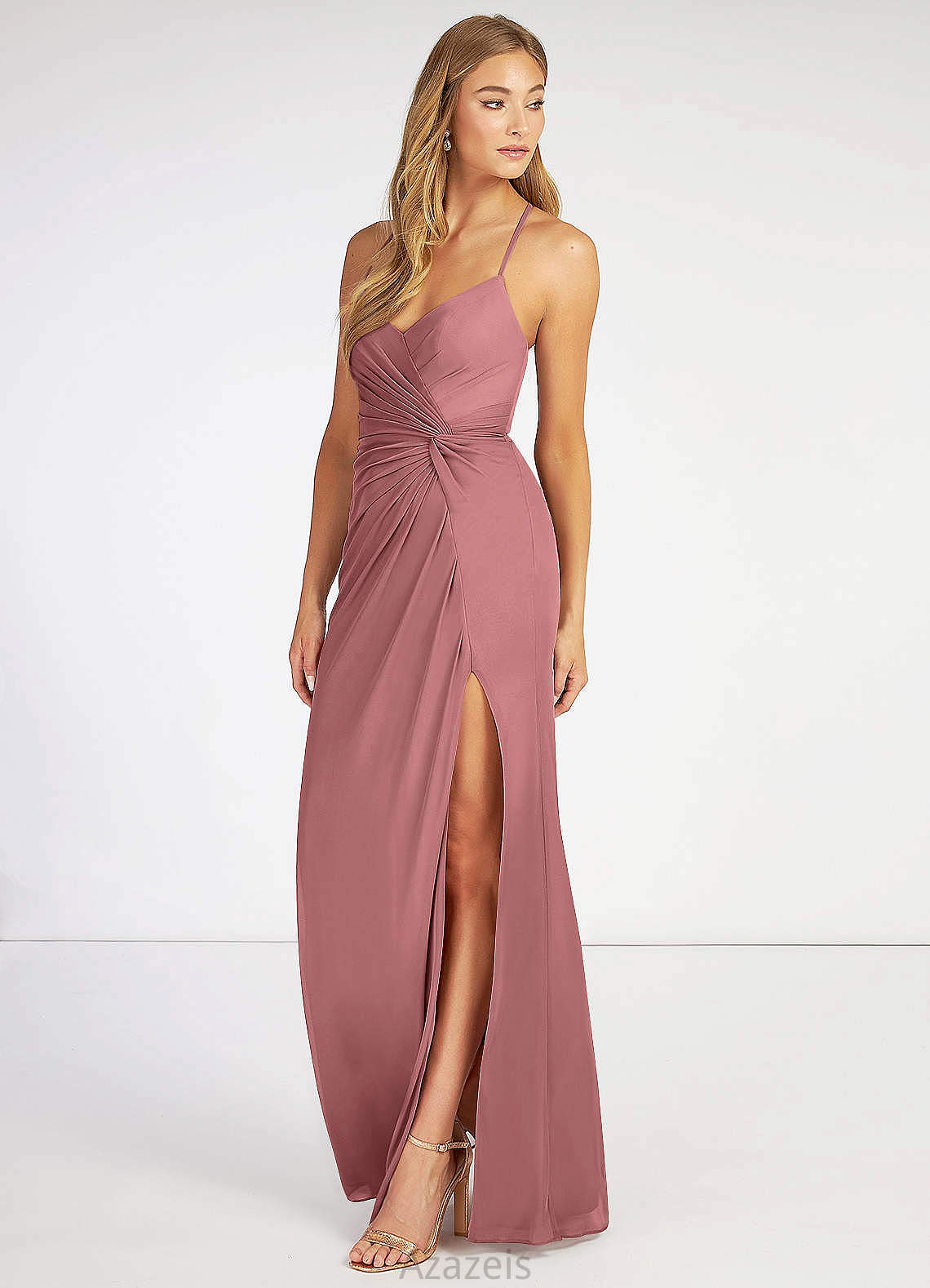 Kaitlin Scoop Natural Waist Sleeveless A-Line/Princess Floor Length Bridesmaid Dresses