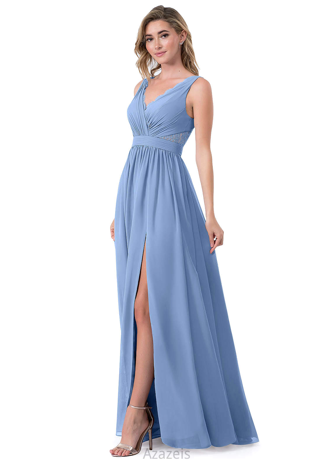 Jada A-Line/Princess Floor Length Sleeveless Spaghetti Staps Natural Waist Bridesmaid Dresses