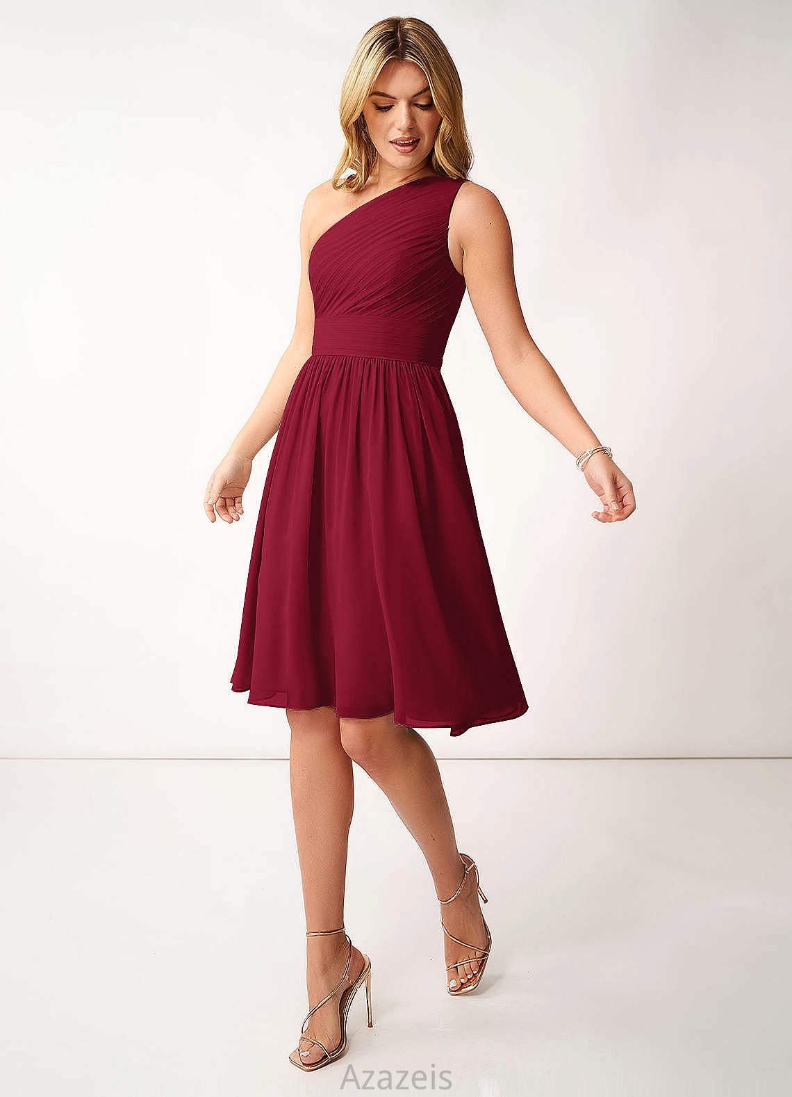 Iris A-Line/Princess Spaghetti Staps Natural Waist Sleeveless Floor Length Bridesmaid Dresses
