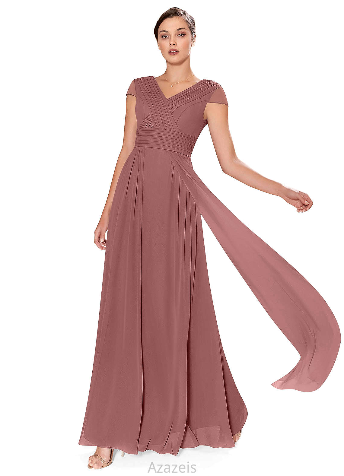 Reagan Spaghetti Staps Natural Waist Trumpet/Mermaid Sweep-Brush Train Spandex Sleeveless Bridesmaid Dresses