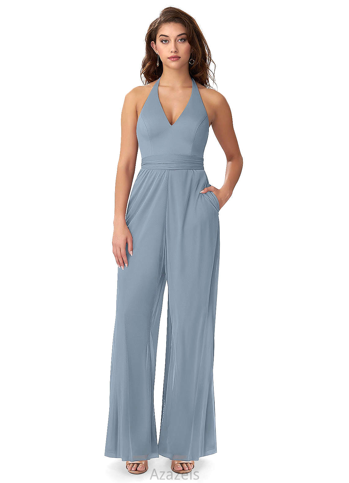 April Floor Length Natural Waist Sleeveless Scoop A-Line/Princess Bridesmaid Dresses