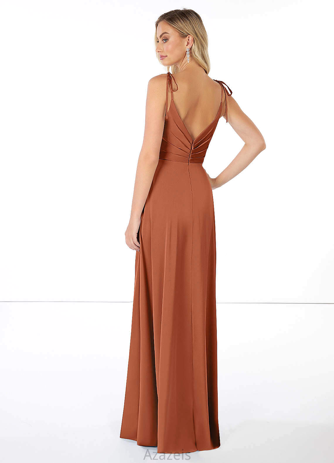 Aryanna Spaghetti Staps Natural Waist Floor Length Sleeveless Trumpet/Mermaid Bridesmaid Dresses