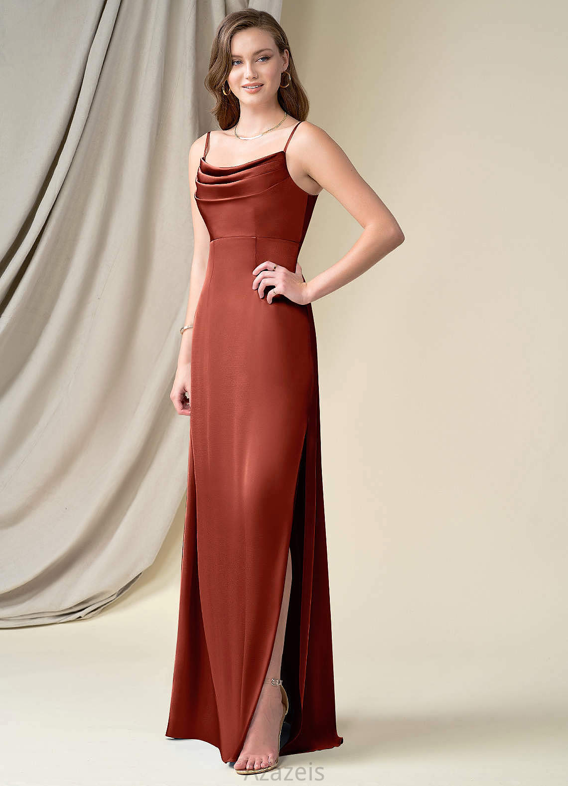 Patsy Natural Waist A-Line/Princess High Low Halter Sleeveless Bridesmaid Dresses
