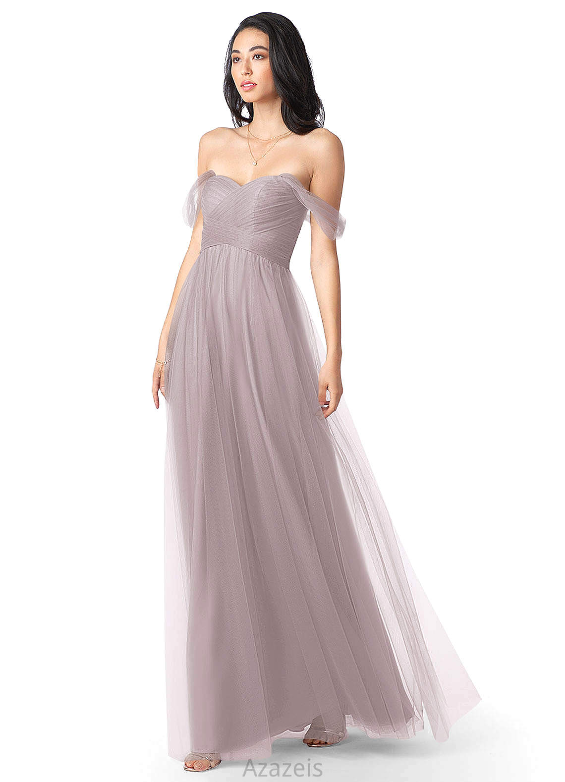 Ali Floor Length Sleeveless Spaghetti Staps Natural Waist A-Line/Princess Bridesmaid Dresses