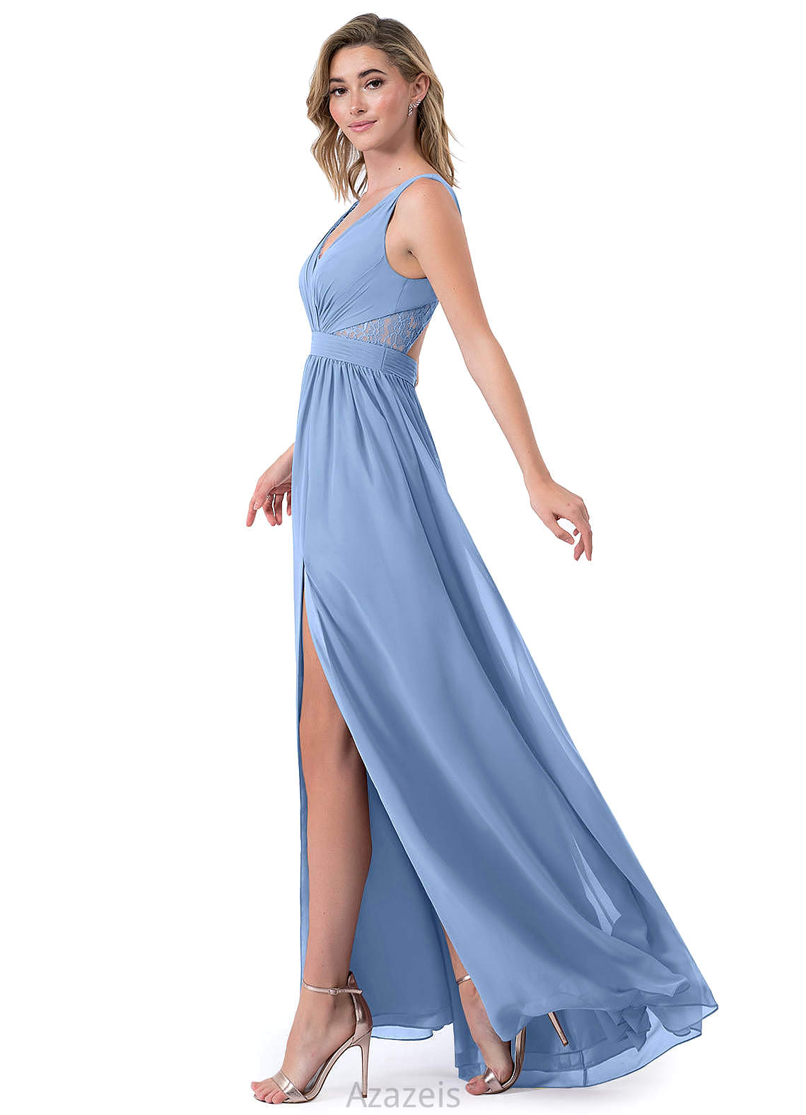 Jada A-Line/Princess Floor Length Sleeveless Spaghetti Staps Natural Waist Bridesmaid Dresses