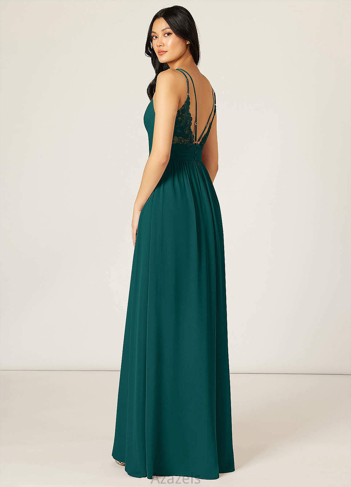 Lydia Floor Length Sleeveless A-Line/Princess Natural Waist V-Neck Bridesmaid Dresses