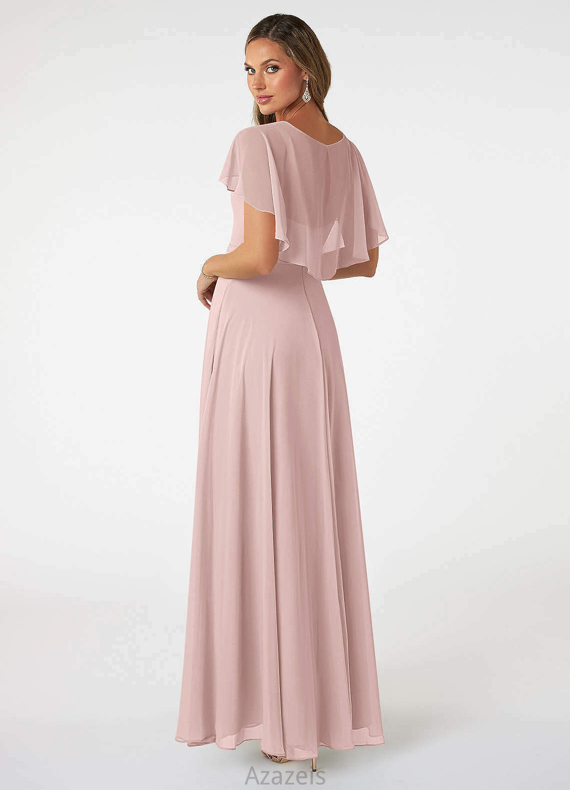 Aniyah Sleeveless A-Line/Princess Empire Waist Straps Floor Length Bridesmaid Dresses