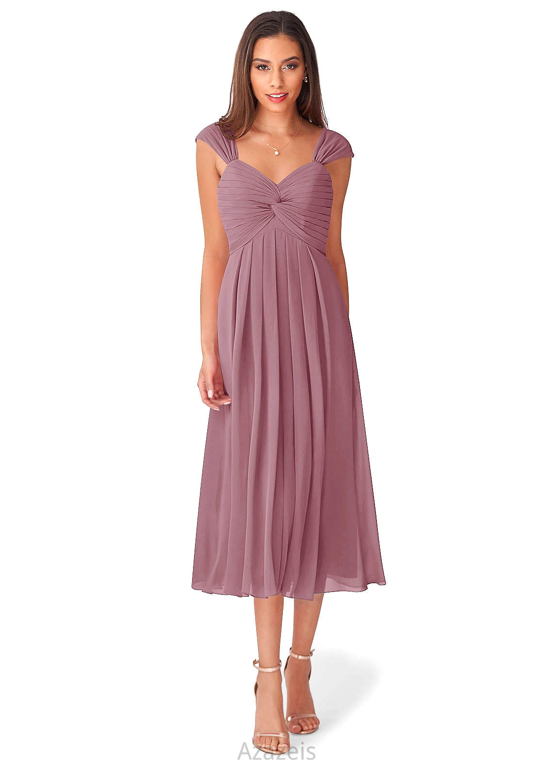 Faith Straps Natural Waist A-Line/Princess Sleeveless Floor Length Bridesmaid Dresses