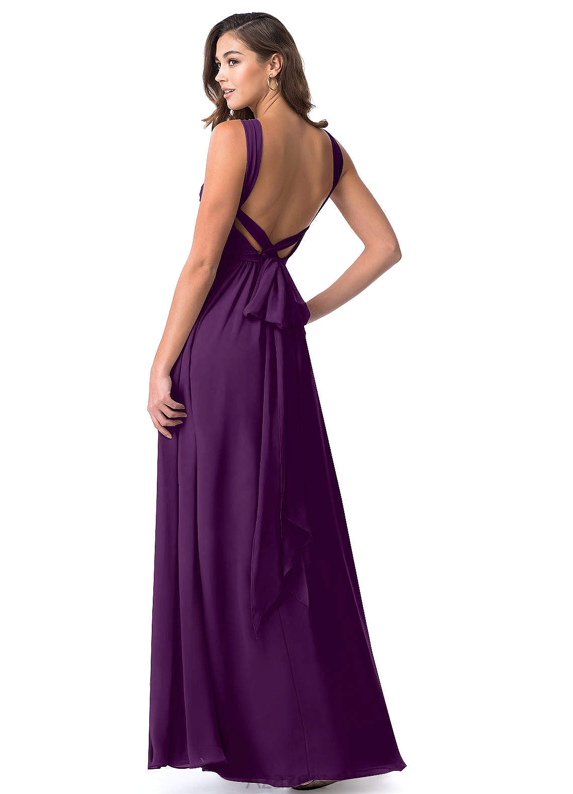 Ciara Natural Waist A-Line/Princess Sleeveless Floor Length Scoop Bridesmaid Dresses